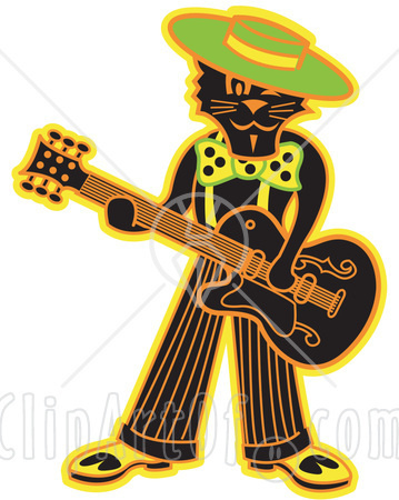 Cool-Black-Cat-Playing-A-Guitar-Clipart-Illustration